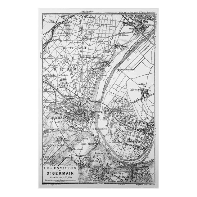 Stampa su alluminio - Mappa di Saint-Germain a Parigi