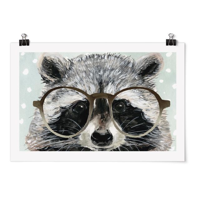 Poster - Animali Occhialuto - Raccoon - Orizzontale 2:3