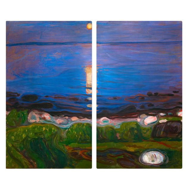 Coprifornelli in vetro - Edvard Munch - Summer Night On The Sea Beach - 52x60cm