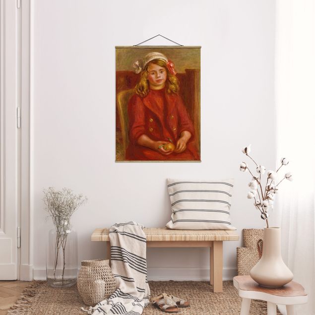 Foto su tessuto da parete con bastone - Auguste Renoir - Ragazza con l'arancio - Verticale 4:3