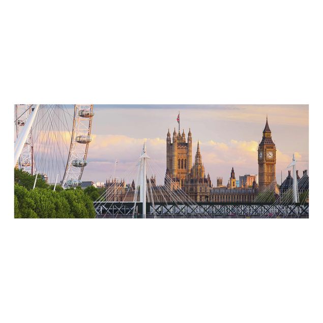 Quadro in vetro - Westminster Palace London - Panoramico
