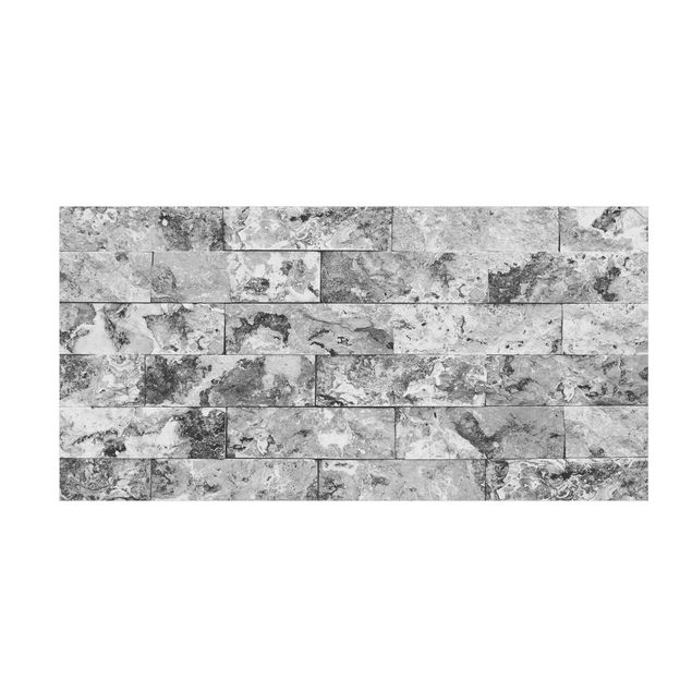 Tappeto cucina effetto marmo Muro di pietra in marmo naturale grigio