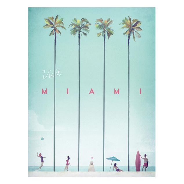 Lavagna magnetica - Poster viaggio - Miami - Formato verticale 4:3
