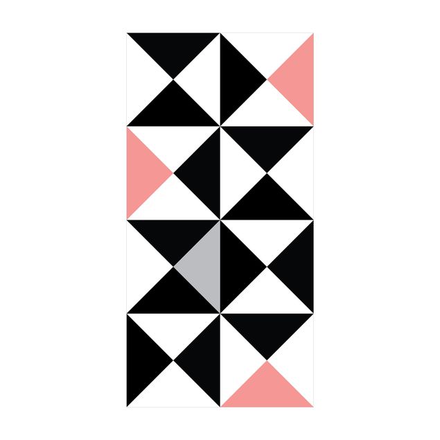Tappeti grandi Pattern geometrico grandi triangoli tocco di rosa antico