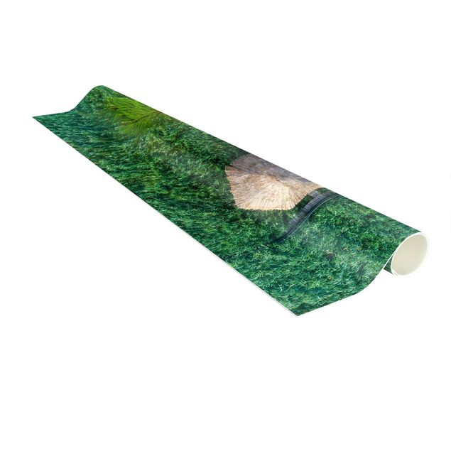 Tappeto verde Capanna di paglia in canna alta