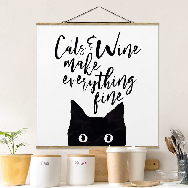 stampe animali Gatti e vino fanno bene a tutto