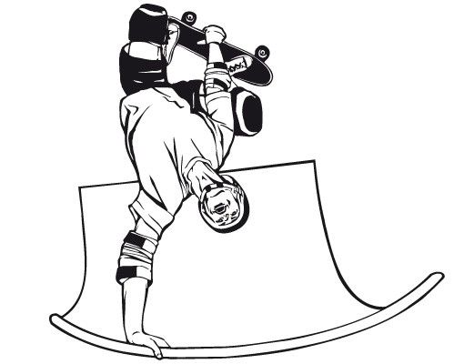Adesivo murale No.TA93 Skateboard Stunt