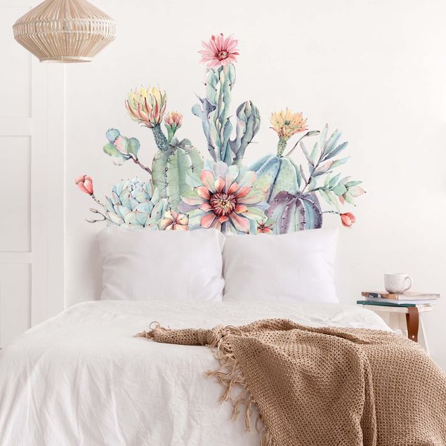 Adesivo murale - Acquerello Cactus Flower Bouquet XXL