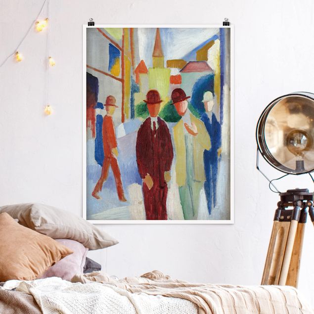 quadro astratto moderno August Macke - Strada luminosa con persone
