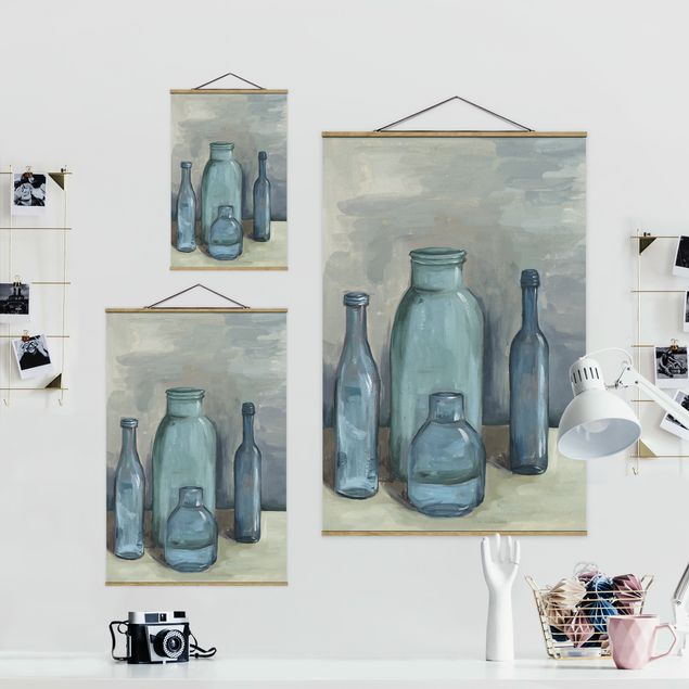 Foto su tessuto da parete con bastone - Ancora Bottiglie vita con vetro II - Verticale 3:2