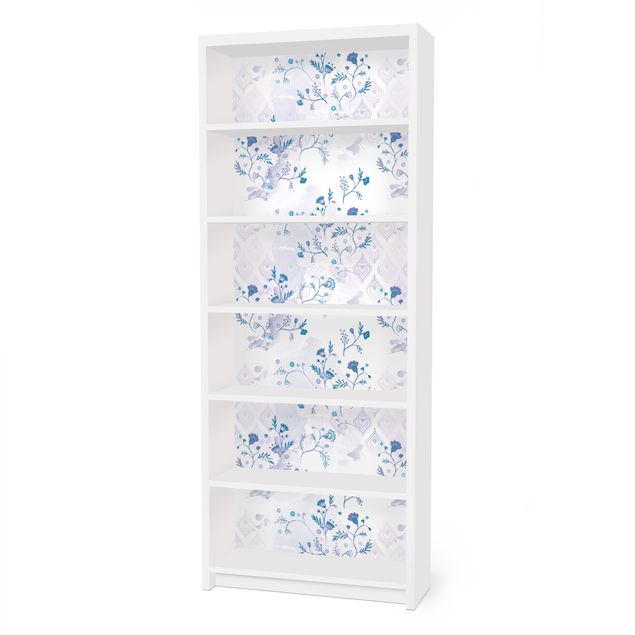 Carta adesiva per mobili IKEA - Billy Libreria - Blue Fantasy Pattern