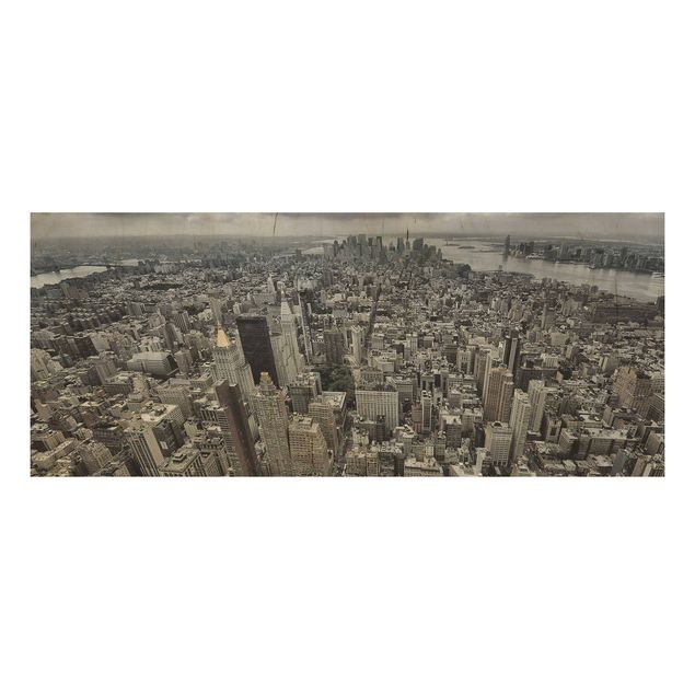 Quadro in legno - View Over Manhattan - Panoramico