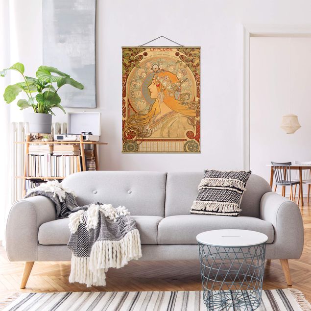 Foto su tessuto da parete con bastone - Alfons Mucha - Segni dello zodiaco - Verticale 4:3
