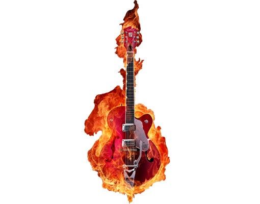 Adesivi da finestra no.205 Guitar in Flames