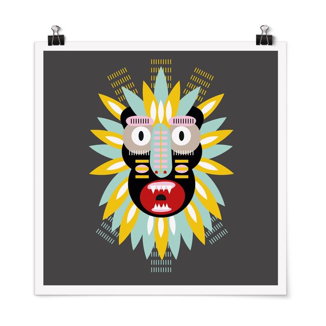 Poster - Collage Mask Ethnic - King Kong - Quadrato 1:1