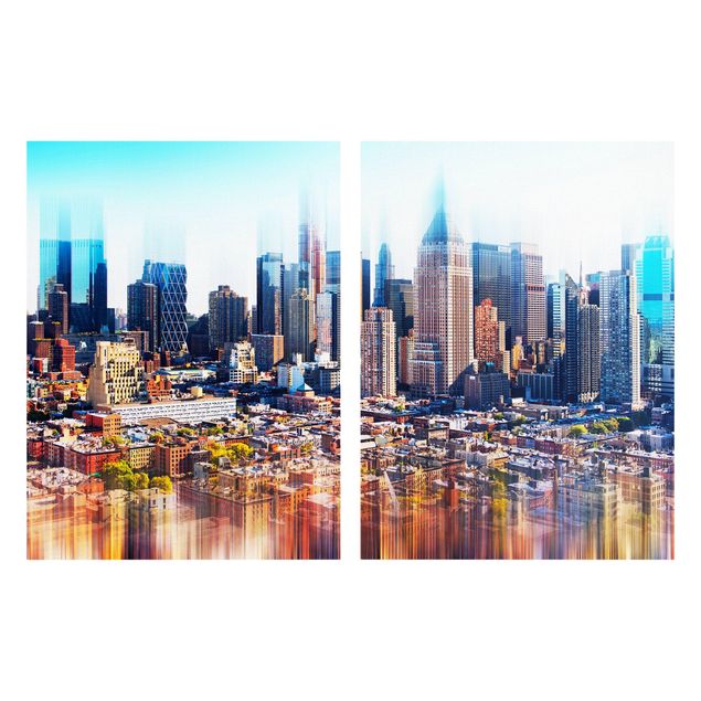 Stampe su tela Skyline di Manhattan tratto urbano