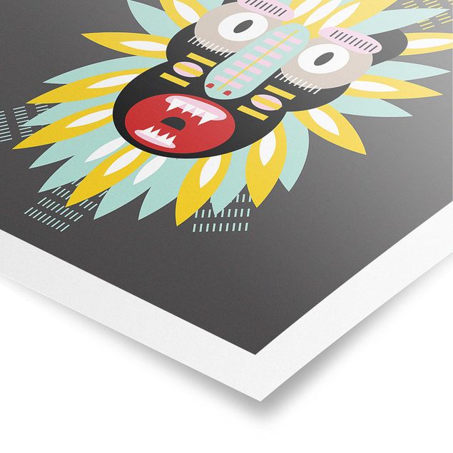 Poster - Collage Mask Ethnic - King Kong - Quadrato 1:1
