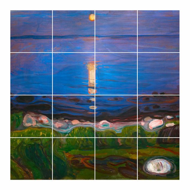 Adesivi per piastrelle con immagine - Edvard Munch - Summer Night On The Sea Beach