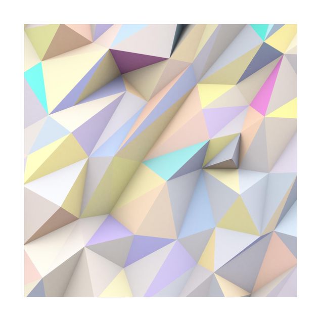 Tappeti moderni astratti Triangoli geometrici pastello in 3D