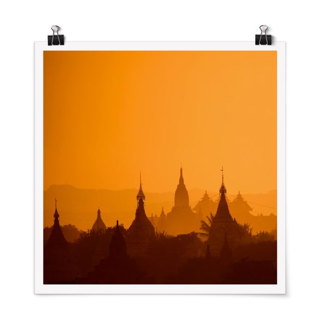 Poster - Temple City in Myanmar - Quadrato 1:1