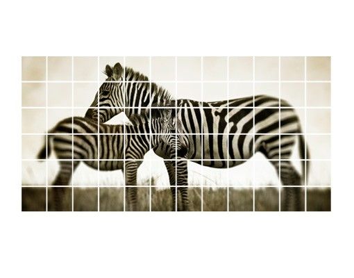 Adesivo per piastrelle - Zebra couple