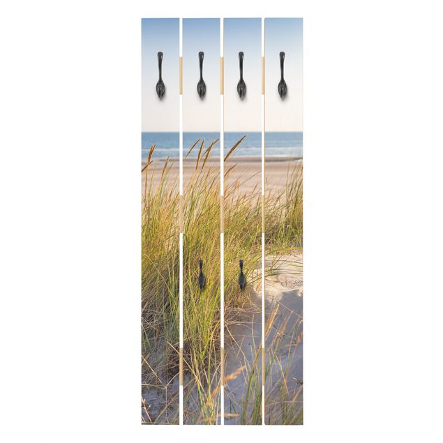 Appendiabiti in legno - Beach Dune Al Mare - Ganci cromati - Verticale