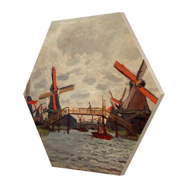 Esagono in legno - Claude Monet - Mulini a vento Zaandam