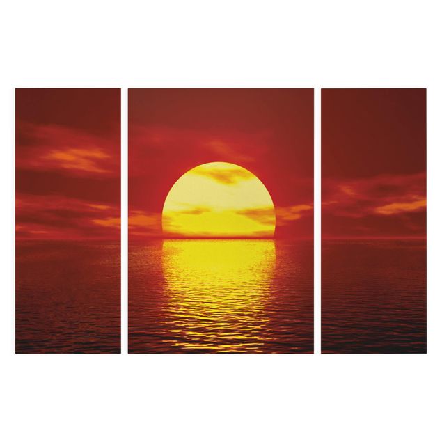 Stampa su tela 3 parti - Fantastic Sunset - Trittico