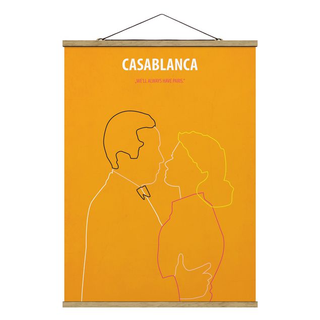 Foto su tessuto da parete con bastone - Film Poster Casablanca - Verticale 4:3