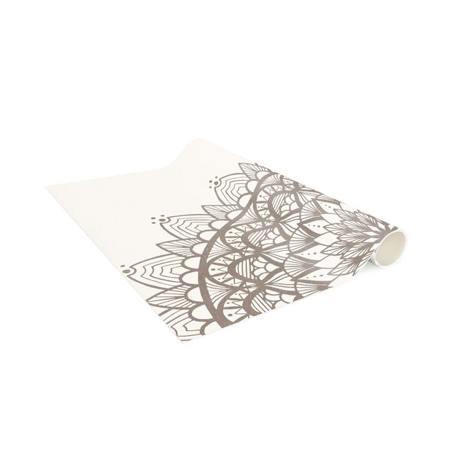 Tappeti orientali Mandala Illustrazione Shabby Set Beige Bianco