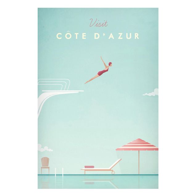 Lavagna magnetica - Poster Viaggi - Côte d'Azur - Formato verticale 2:3