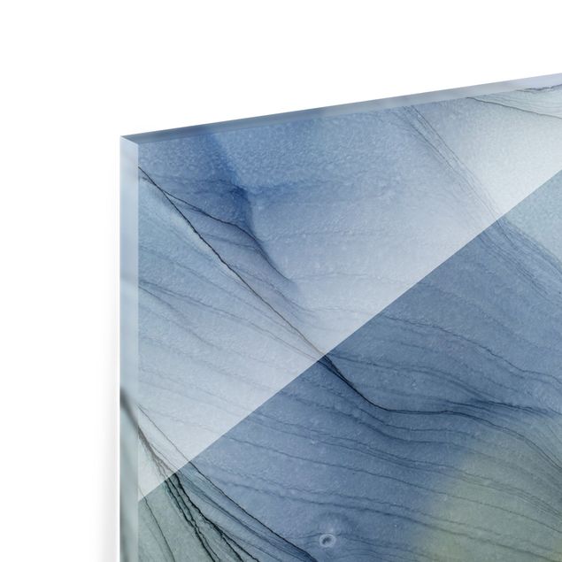 Paraschizzi in vetro - Mélange di grigio bluastro con verde muschio - Formato orizzontale 2:1