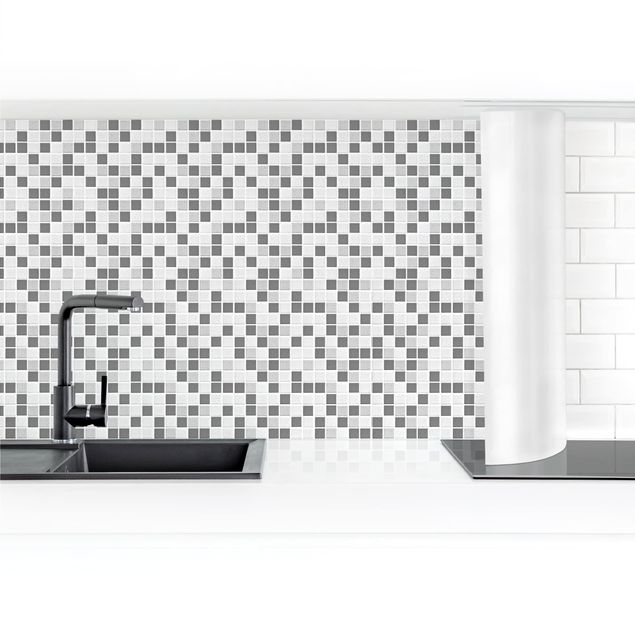 rivestimento cucina moderna Piastrelle mosaico grigio