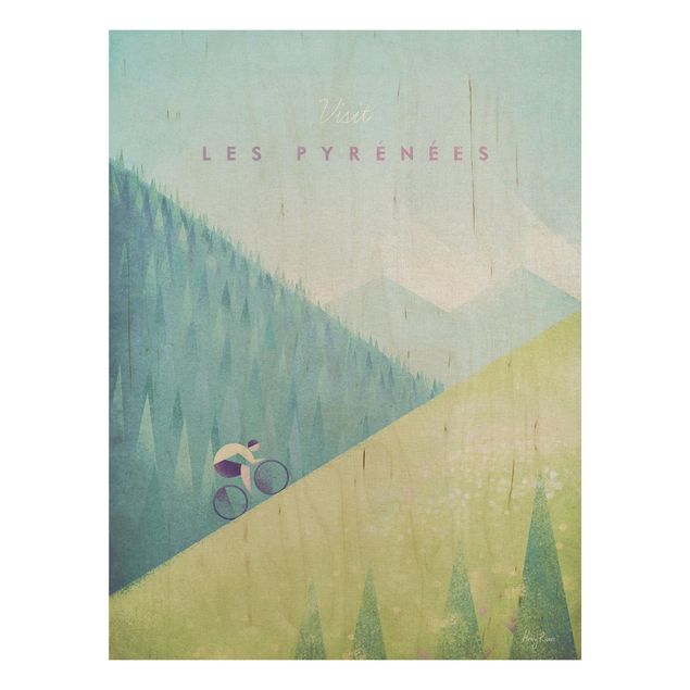 Stampa su legno - Poster Travel - I Pirenei - Verticale 4:3