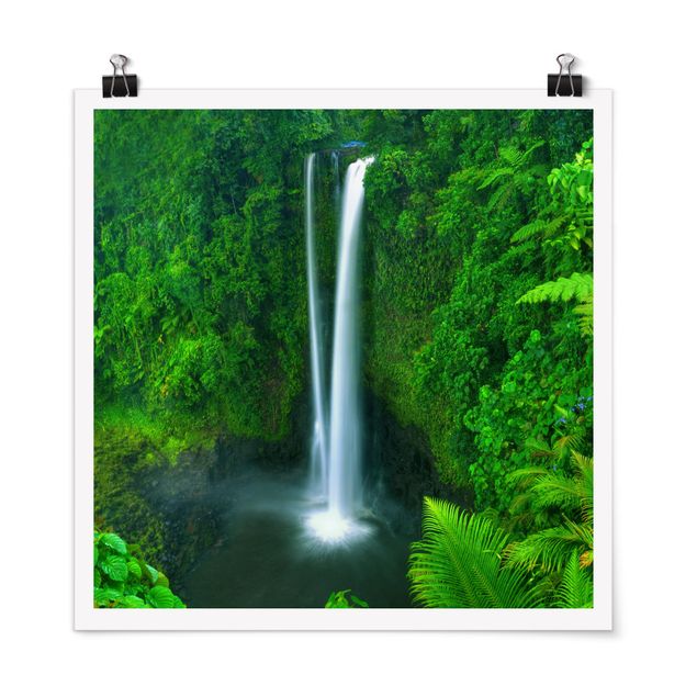 Poster - paradisiaca Waterfall - Quadrato 1:1