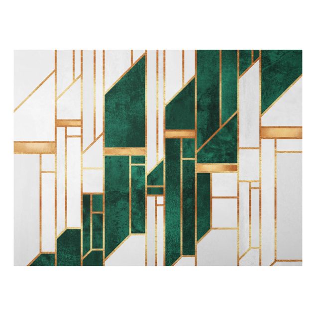 Abstrakte Kunst Geometria smeraldo e oro