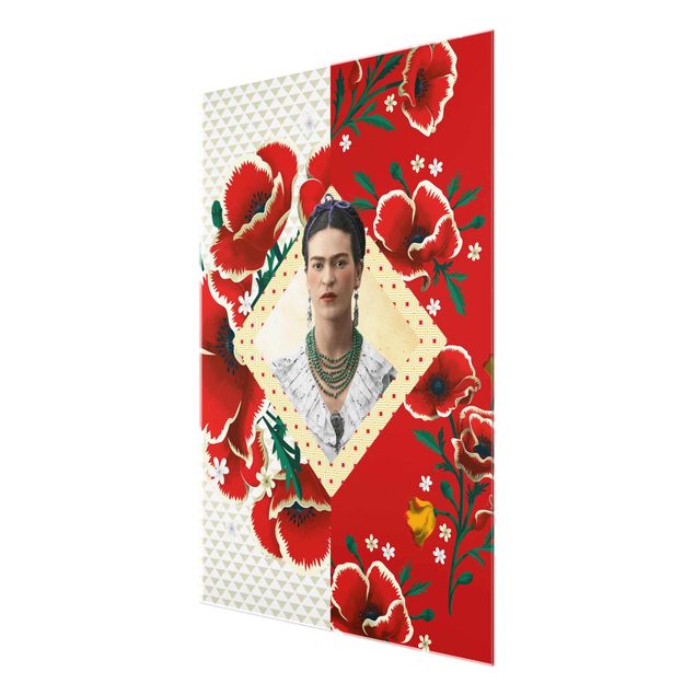 Quadro in vetro - Frida Kahlo - Poppies - Verticale 3:4
