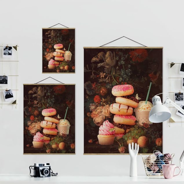 Foto su tessuto da parete con bastone - Floreale dolce Bouquet - Verticale 4:3