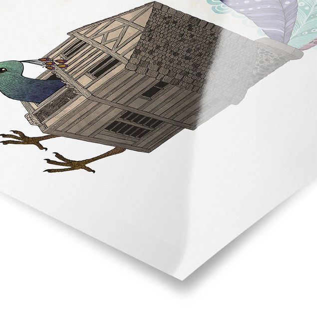 Poster - Illustrazione Bird House con le piume - Verticale 4:3