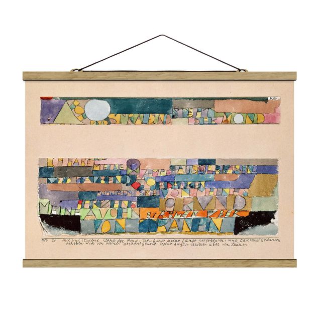 Foto su tessuto da parete con bastone - Paul Klee - The Moon - Orizzontale 2:3