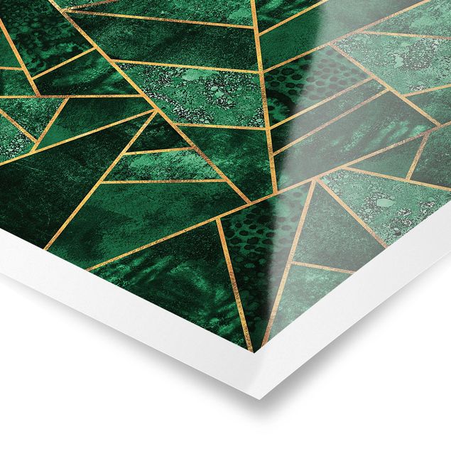 Poster - Dark Emerald con oro - Quadrato 1:1