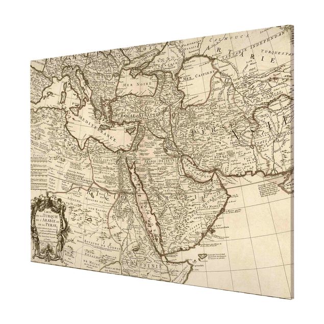 Lavagna magnetica - Cartina vintage dell'Oriente