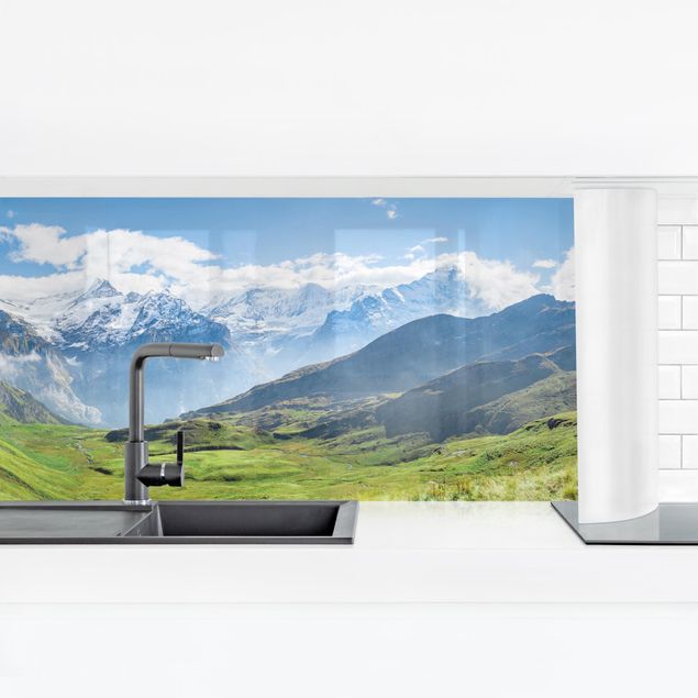 rivestimento cucina moderna Panorama alpino di Swizz