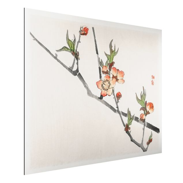 Stampa su alluminio spazzolato - Asian Vintage Disegno Cherry Blossom Branch - Orizzontale 3:4