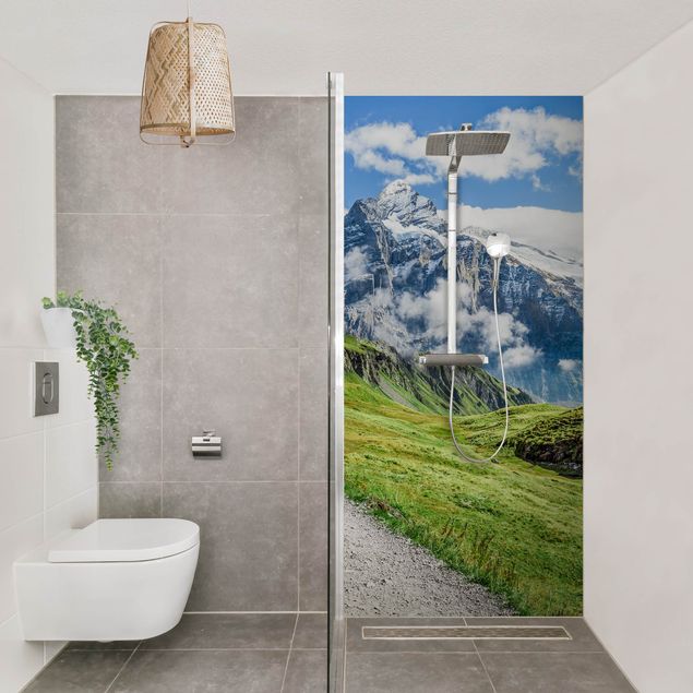 Rivestimenti per doccia verde Panorama di Grindelwald