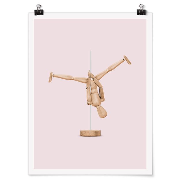 Poster - Pole Dance Con Figura legno - Verticale 4:3