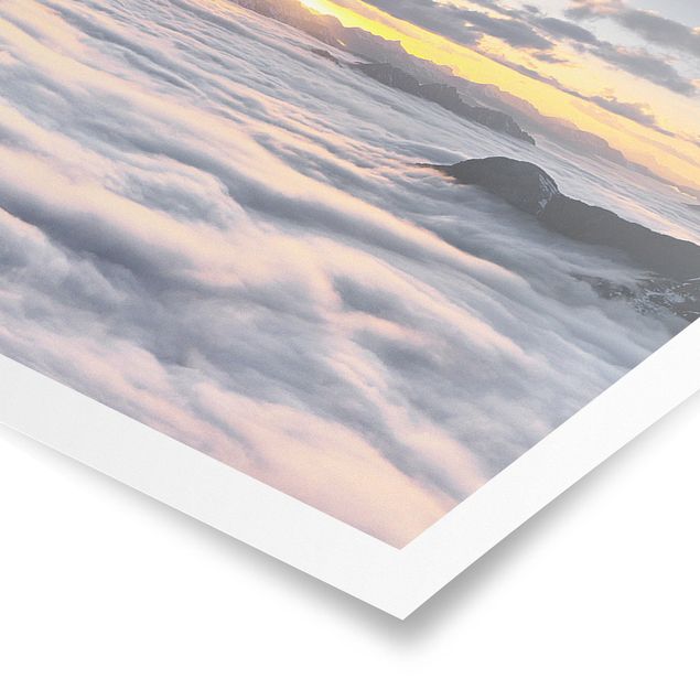 Poster - Vista Delle nuvole e montagne - Panorama formato orizzontale