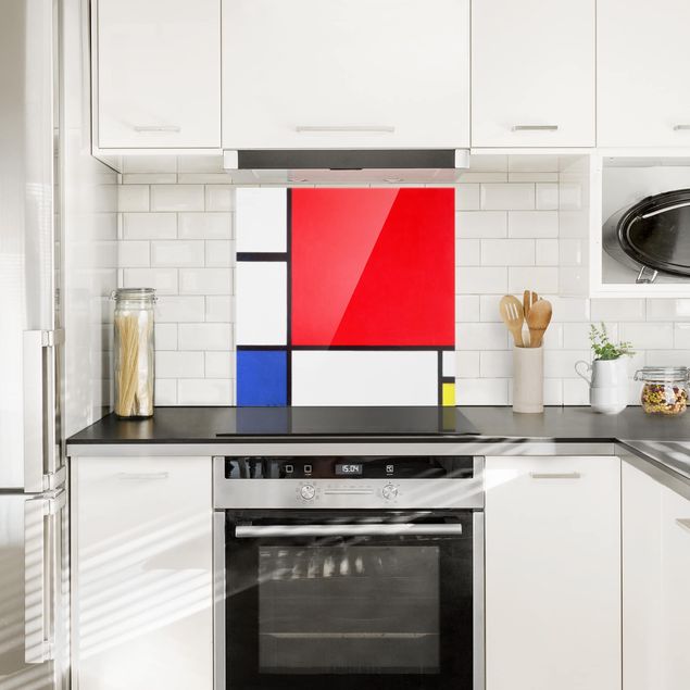 Abstrakte Malerei Piet Mondrian - Composizione con rosso, blu e giallo