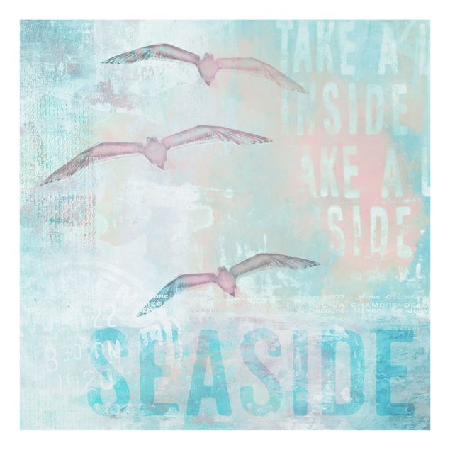Paraschizzi in vetro - Shabby Chic Collage - Seagulls