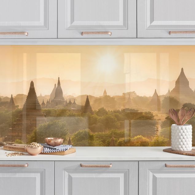 Rivestimenti cucina pannello Il sole che tramonta su Bagan